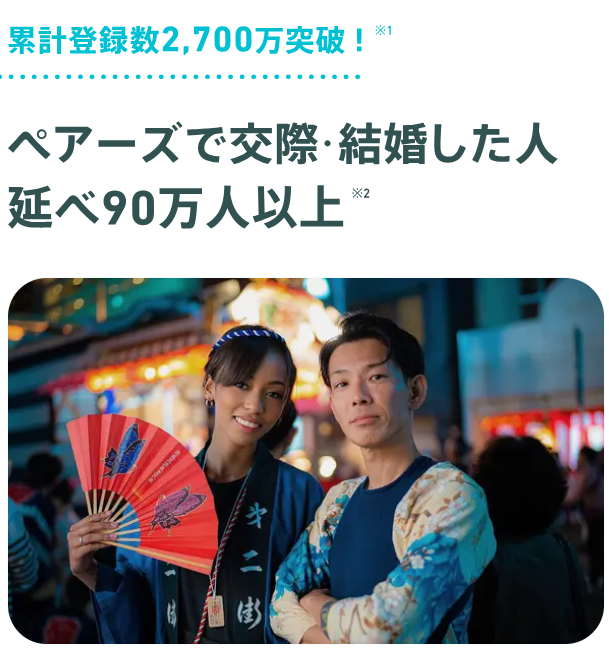 マッチングアプリでおすすめのペアーズの実績